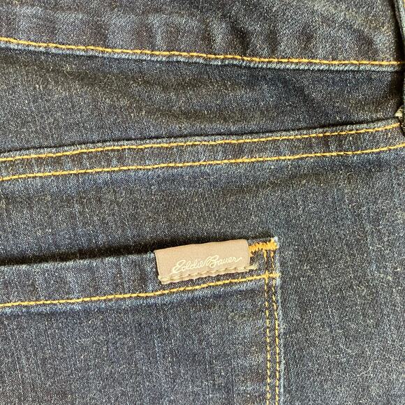Eddie Bauer Sz 16 Tall Slightly Curvy Bootcut Jeans Dark Wash Stretchy Casual - Picture 12 of 16